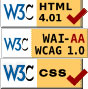 Logotipos de uso de HTML y CSS vlidos y cumplimiento de accesibilidad nivel AA